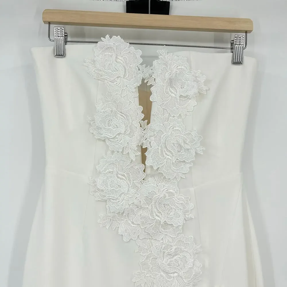 Elegant White Strapless Maxi Dress - Picture 6 of 16